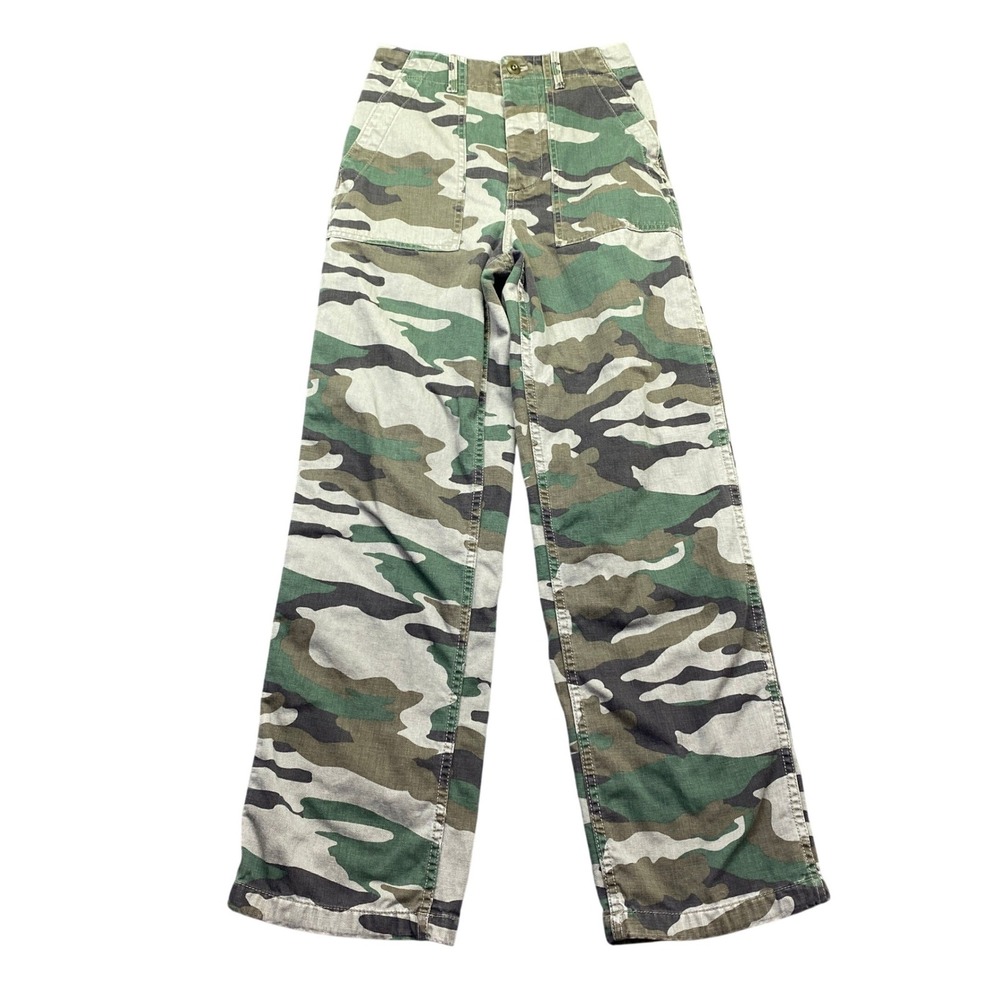 J.Crew Foundry Pant Womens Utility Green Camouflage High Rise G7928 Size 23